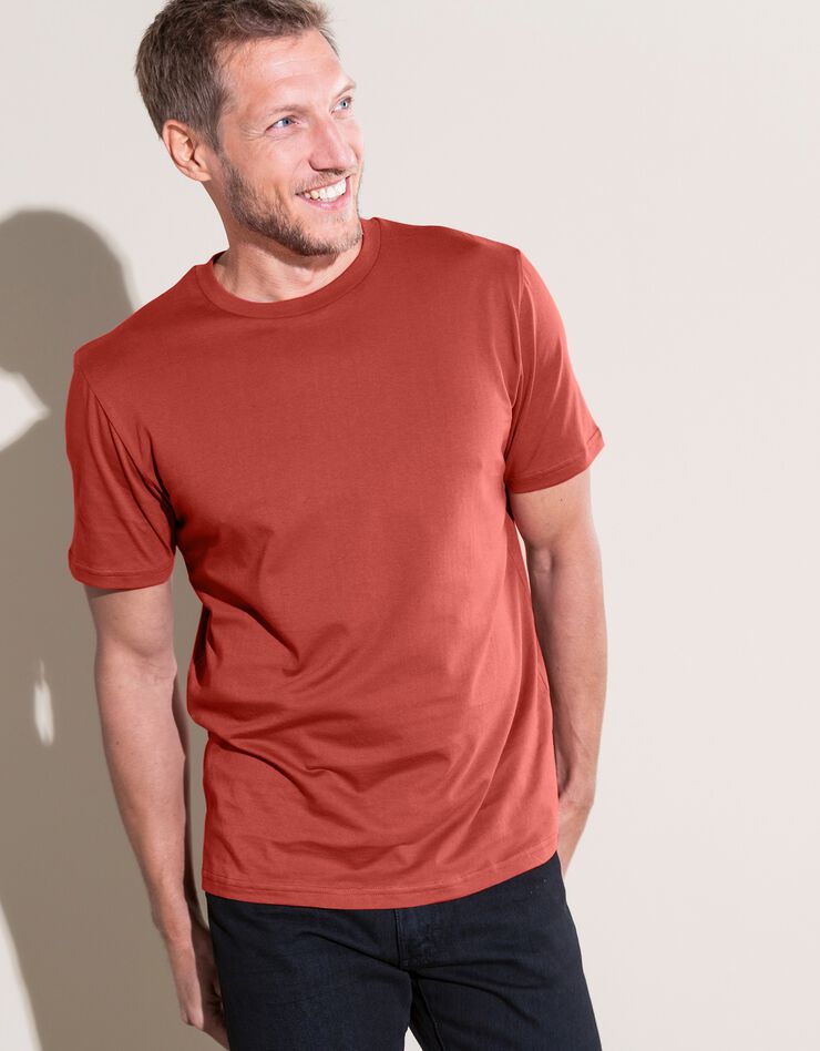Tee-shirt col rond manches courtes - lot de 3 (miel / prune / brique) Tee-shirt col rond manches courtes - lot de 3 (miel / prune / brique)