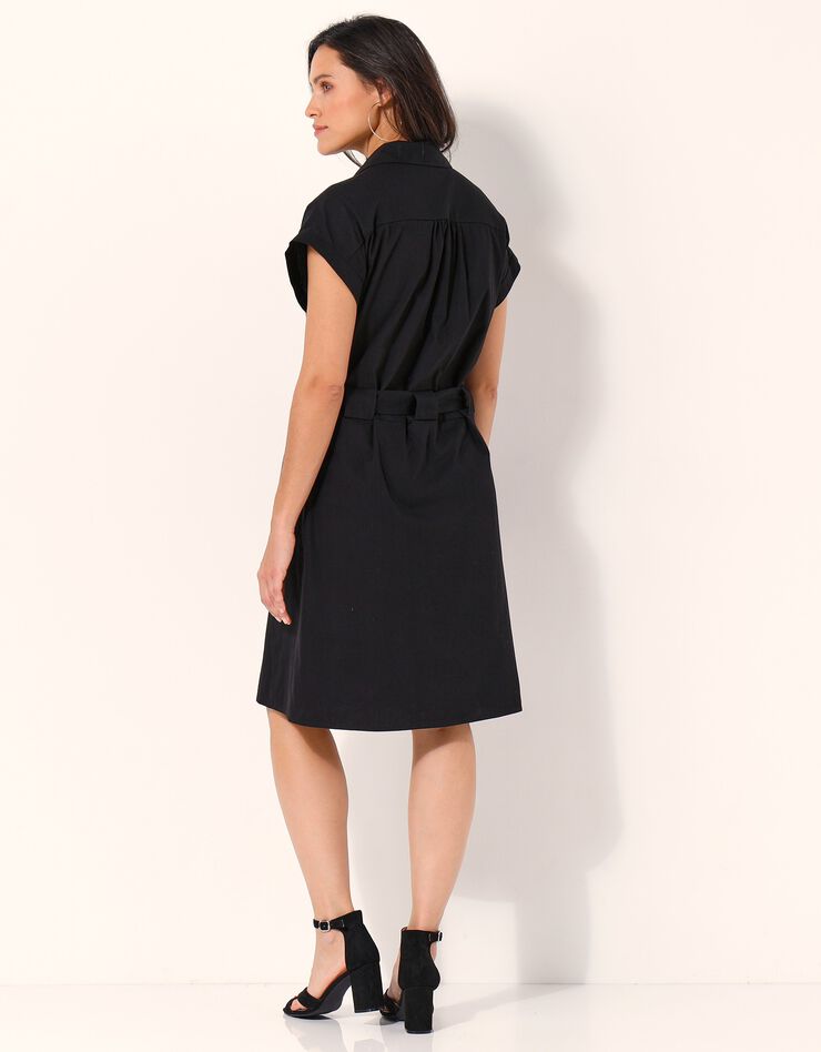 Robe chemisier unie (noir)