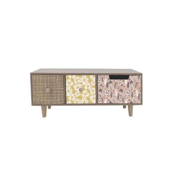 Petit meuble à bijoux en bois, 3 tiroirs (multicolore)
