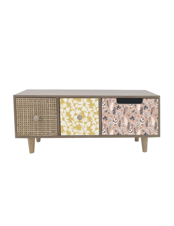 Petit meuble à bijoux en bois, 3 tiroirs (multicolore)