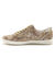 Baskets cuir imprimée beige - grande largeur (beige)