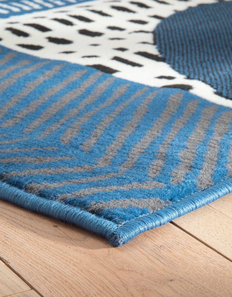 Tapis décoratif motif géométrique (jeans)