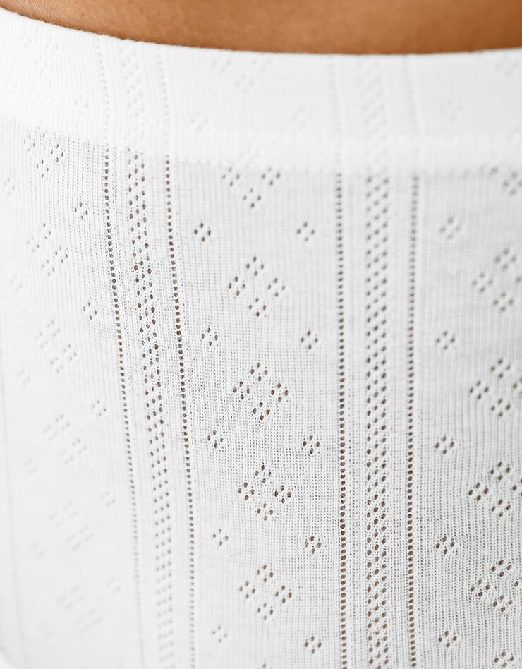 Culotte forme maxi coton motifs jacquard – Lot de 4 (blanc) Culotte forme maxi coton motifs jacquard – Lot de 4 (blanc)