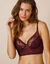 Soutien-gorge forme corbeille en dentelle stretch, dos descendu -- avec armatures (lie vin)