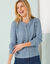 Gilet zippé, maille anglaise (bleu chiné)