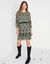 Robe en voile imprimé, manches 3/4 (bronze / noir)