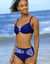 Bas de maillot de bain taille haute uni - effet drapé (marine)