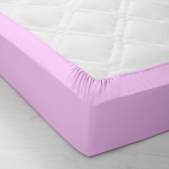 Drap-housse uni flanelle bonnets 32 cm (lavande)