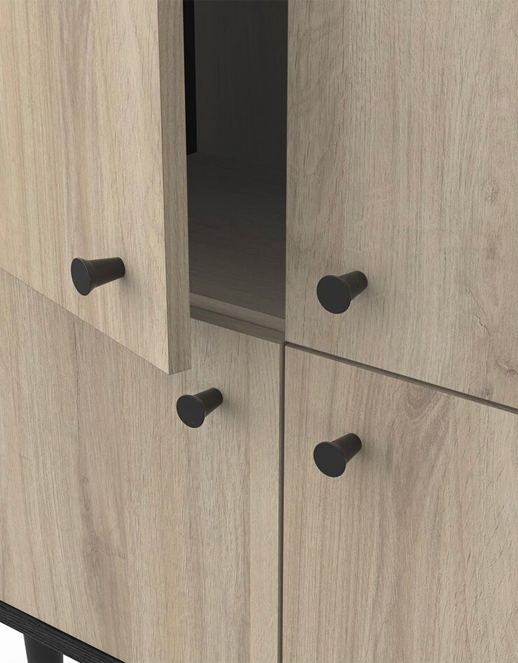 Buffet HAMFIELD 4 portes – 2 coloris (noir)