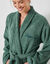 Peignoir mixte adulte éponge bouclette col châle personnalisable (eucalyptus) Peignoir mixte adulte éponge bouclette col châle personnalisable (eucalyptus)