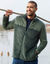 Blouson bicolore zippé polaire toucher peluche (vert / kaki)