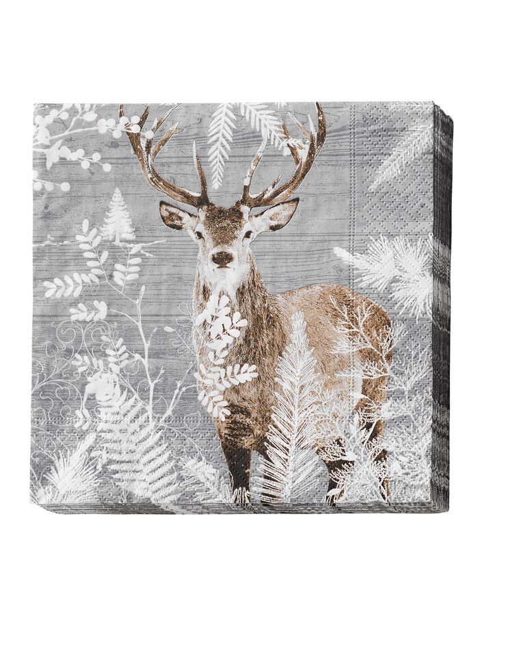 Serviette papier "renne" - lot de 20 (beige)