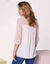Blouse macramé unie, voile plumetis (blanc)