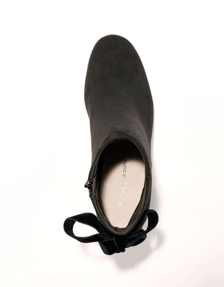 Boots à talon et noeud velours (noir)