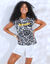 T-shirt manches courtes, imprimé Amour et fleurs (noir / blanc)