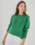 Pull col rond, maille fantaisie (vert)