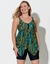 Haut de tankini imprim&eacute; asym&eacute;trique Cambuja (noir / vert)