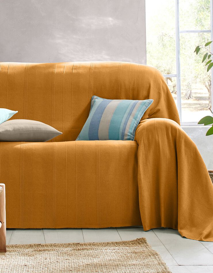 Housse coussin multicolore coton tissage artisanal - lot de 2 (céladon) Housse coussin multicolore coton tissage artisanal - lot de 2 (céladon)