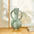 Vase rond c&eacute;ramique, double anses - hauteur 29,5 cm (vert)