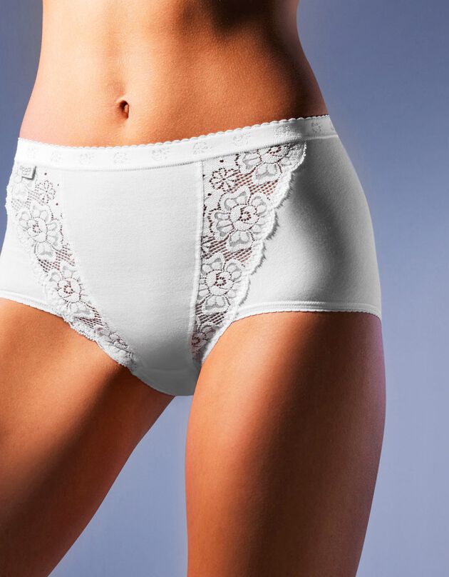 Culotte maxi Chic, lot de 3 achetées + 1 GRATUITE (1) (blanc)