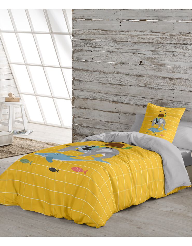 Linge de lit enfant Gaston - coton (jaune)