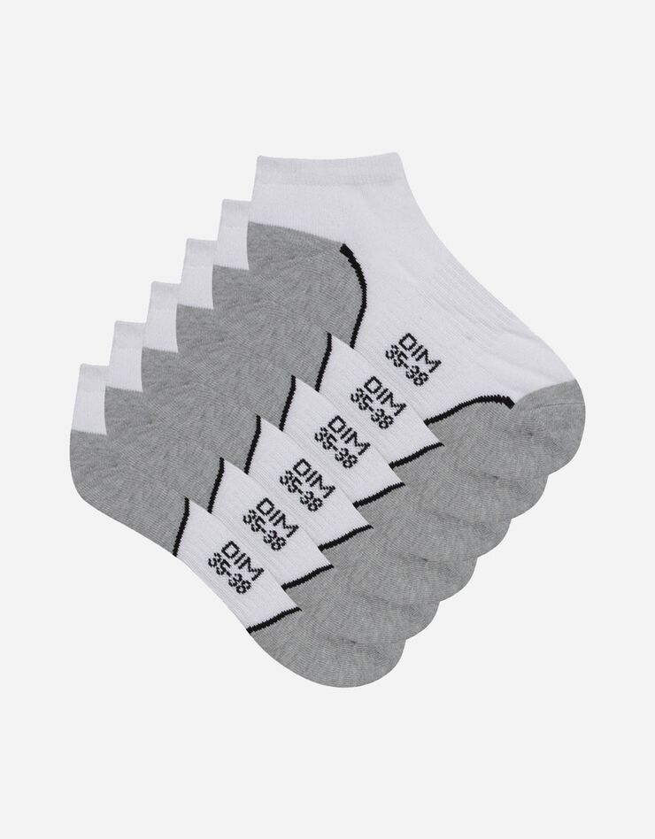 Chaussettes de sport, lot de 3 DIM® (blanc / gris)