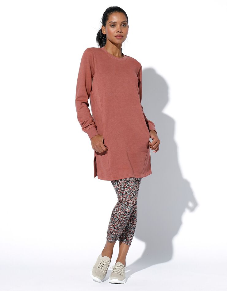 Sweat long, molleton gratté (bois de rose) Sweat long, molleton gratté (bois de rose)