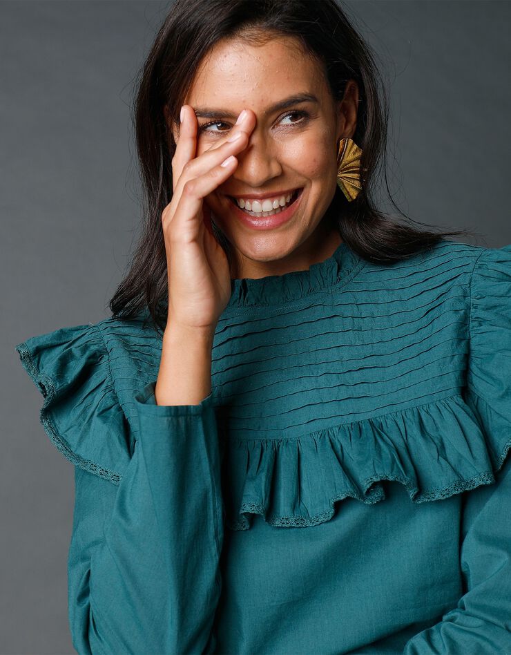 Blouse à plis (vert foncé) Blouse à plis (vert foncé)