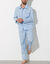 Pyjama uni popeline polyester/coton (ciel)