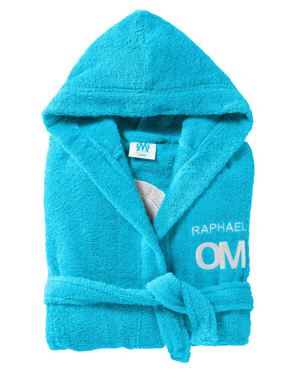 Peignoir enfant OM&reg; personnalisable (bleu)
