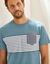 T-shirt rayé manches courtes (bleu lagon)