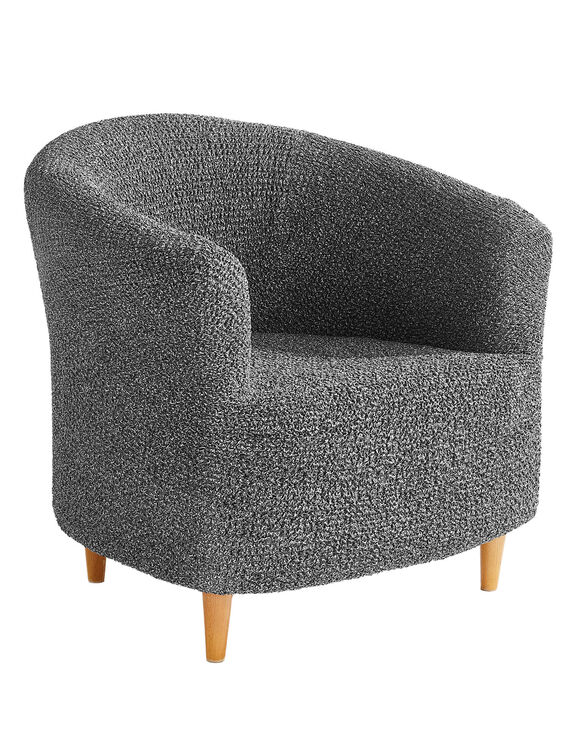 Housse bi-extensible imprimée gaufrée pour fauteuil cabriolet (gris)
