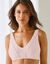 Soutien-gorge coton stretch et dentelle  - sans armatures (poudre)