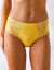 Culotte microfibre et dentelle stretch forme tanga taille haute - lot de 2 (jaune + ivoire)
