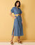 Robe-chemisier longue en jean, manches courtes (stone)