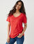 T-shirt col rond manches courtes (rouge)