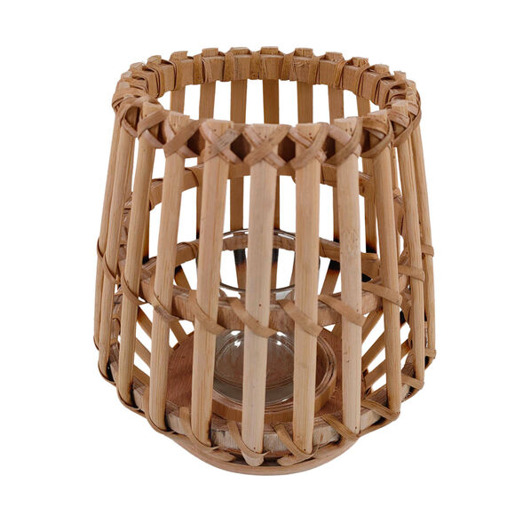 Lanterne photophore en bambou  (naturel)