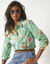 Chemise imprimé fleuri maxi, coton (vert / multicolore)