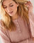Pull col tunisien, maille anglaise toucher doux (rose poudré)
