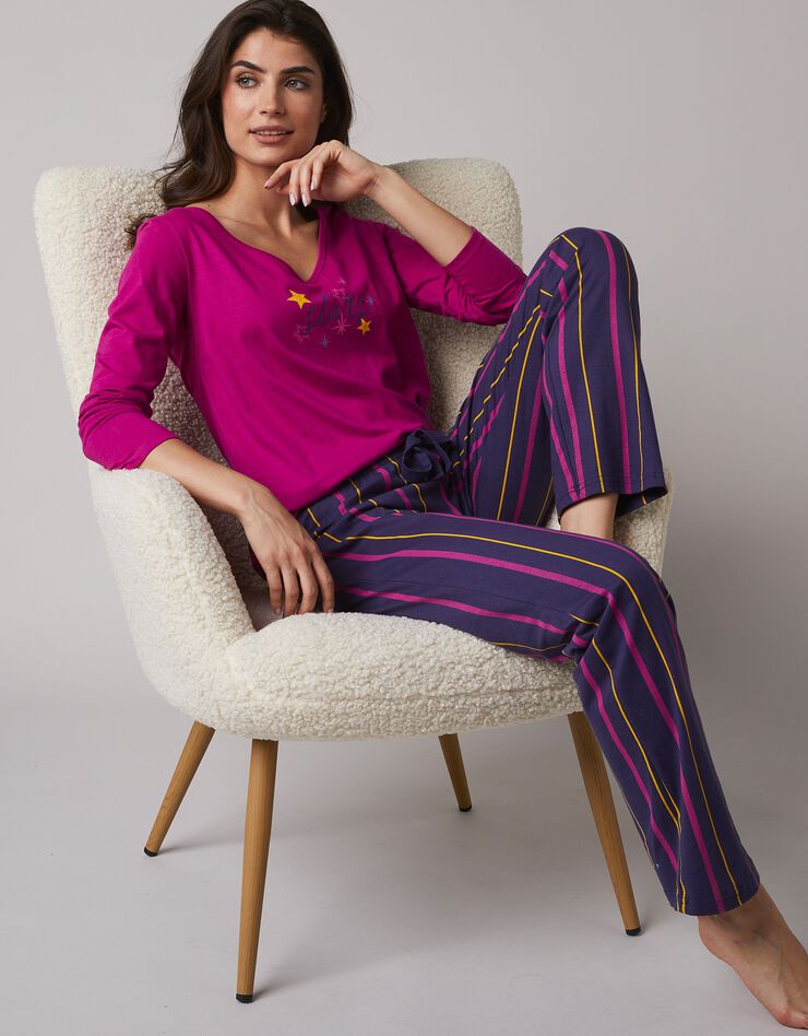 Tee-shirt de pyjama manches longues imprimé Estrella (fuchsia) Tee-shirt de pyjama manches longues imprimé Estrella (fuchsia)