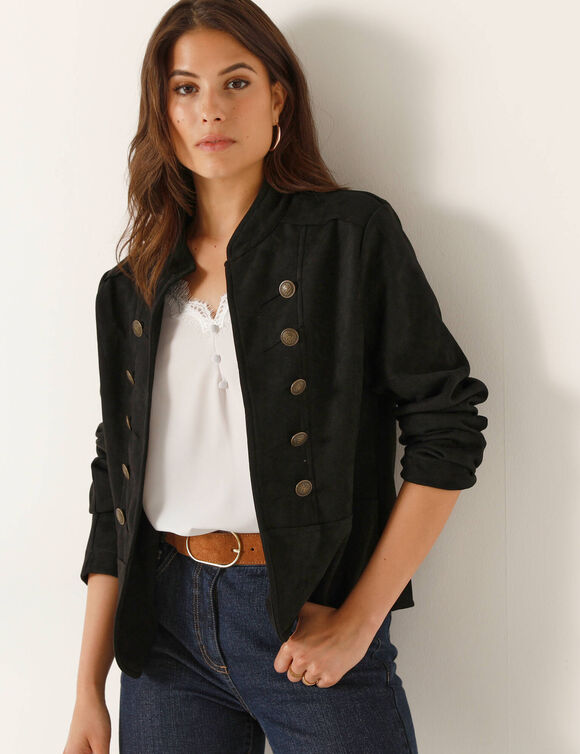 Veste officier suédine (noir)