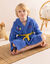 Peignoir de bain enfant personnalisable Pin-pon à capuche (bleu dur)