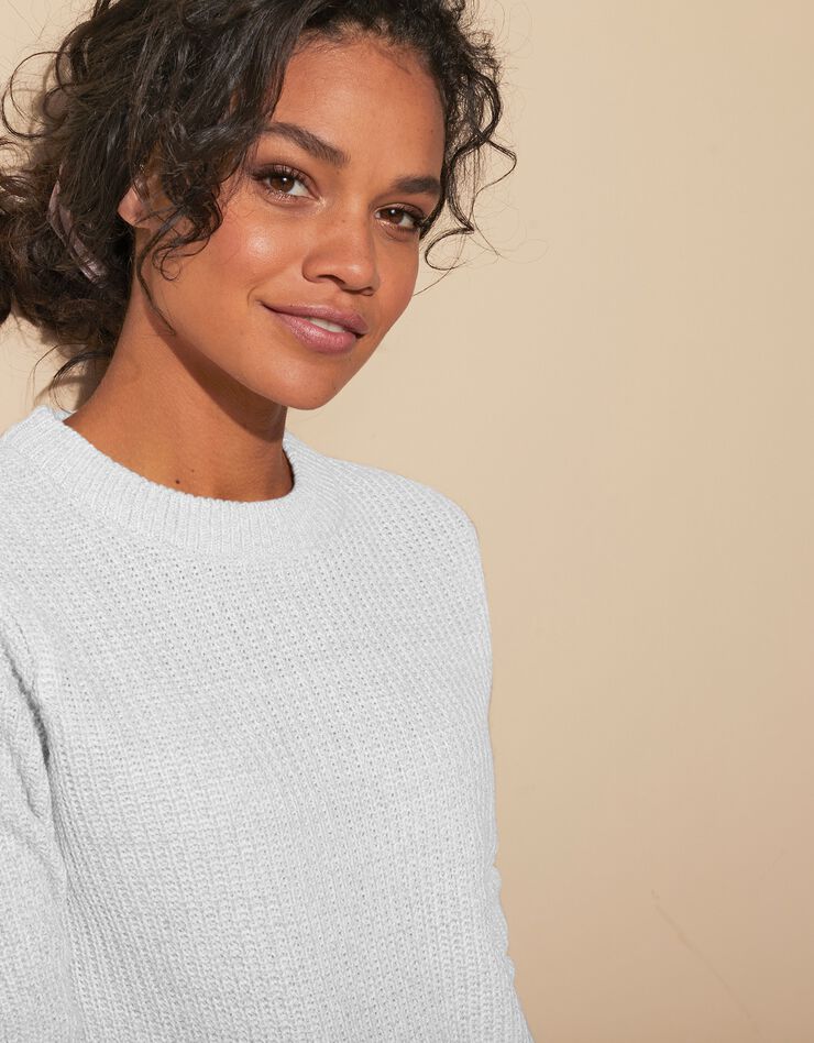 Pull col rond maille anglaise (blanc cassé) Pull col rond maille anglaise (blanc cassé)