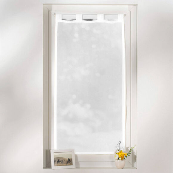 Vitrage droit voile uni finition pattes (blanc)