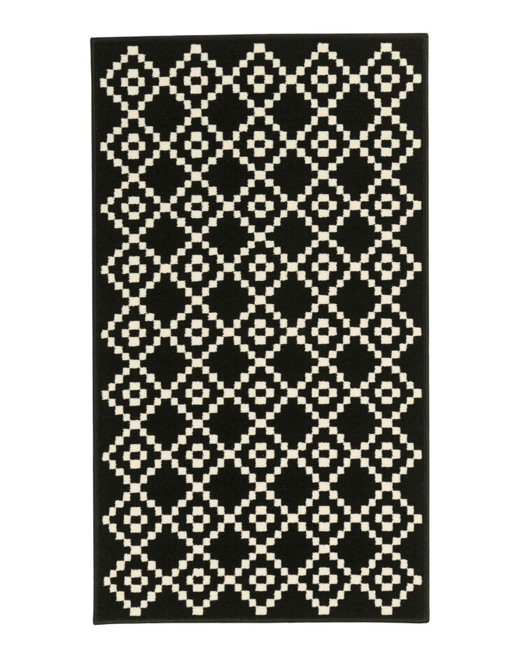 Tapis imprimé losanges (noir)