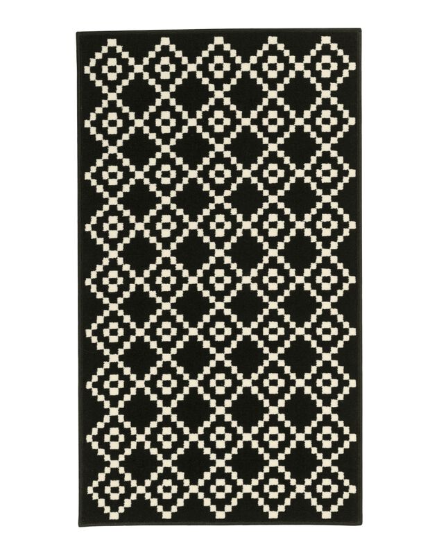 Tapis imprimé losanges (noir)
