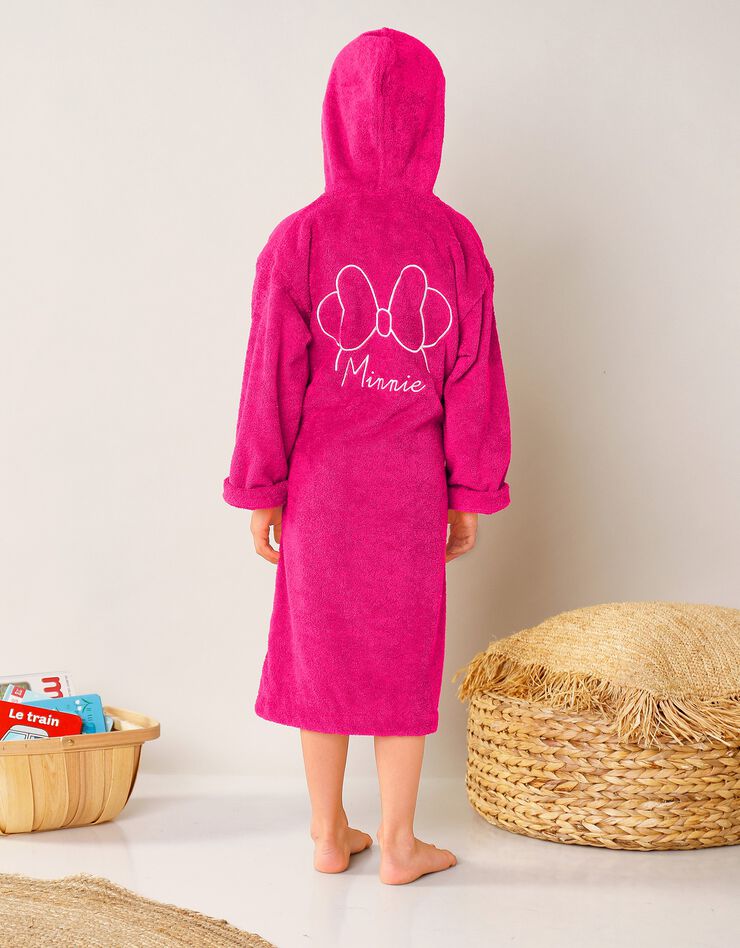 Peignoir enfant à capuche Minnie® Cœur Disney® personnalisable (fuchsia) Peignoir enfant à capuche Minnie® Cœur Disney® personnalisable (fuchsia)