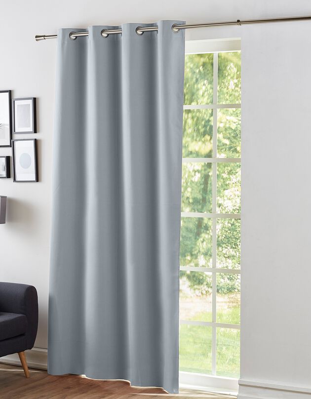 Rideau occultant bachette uni (gris perle)