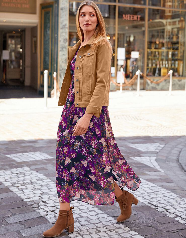 Veste boutonnée plis fantaisie (caramel) Veste boutonnée plis fantaisie (caramel)