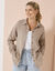 Chemise boutonnée unie, gaze de coton (taupe clair)